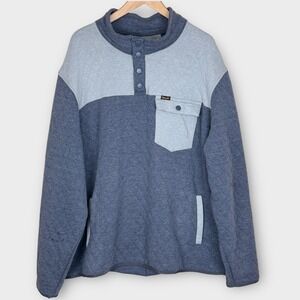 Wrangler Mens XXL Gray Quilted Pullover‎ 1/4 Snap Button Mock Neck Pocket